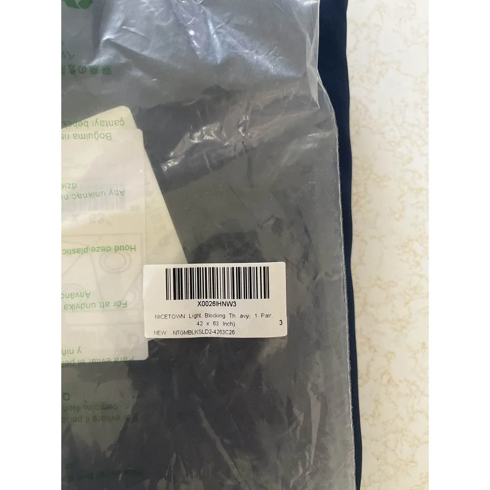 Sun Zero Navy Blue Blackout Grommet Curtain Panel 40